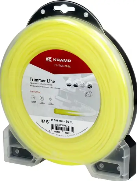 Fil de coupe Ø 3mm 56m rond jaune Kramp