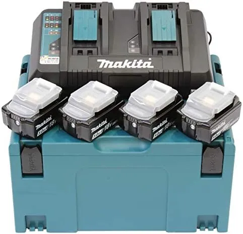 Powerpack 18 V Li-Ion (4 accus BL1850B + 1 chargeur double) avec coffret MAK-PAC 197626-8*